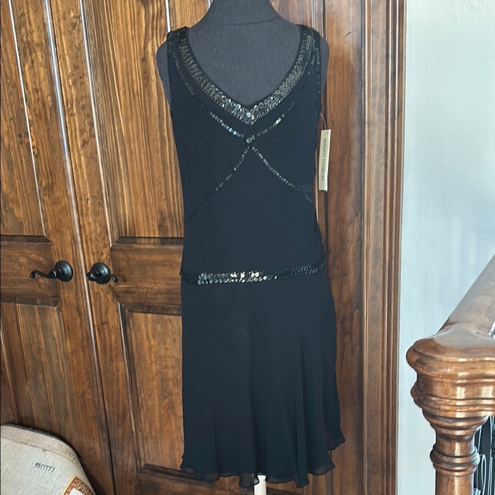 Maggy London Black Sequin Sheath Dress Cocktail